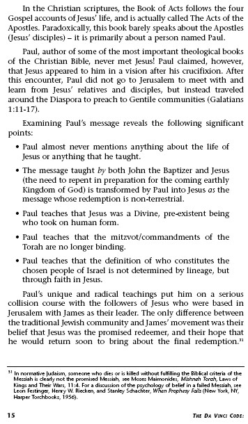 Jews for Judaism, Da Vinci Code 15 Jews for Judaism, Da Vinci Code 15